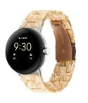 For Google Pixel Watch Three-beads Resin Watch Band(Silk White)
