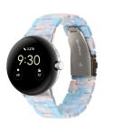 For Google Pixel Watch Three-beads Resin Watch Band(Sky Blue)