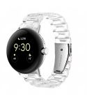 For Google Pixel Watch Three-beads Resin Watch Band(Transparent)