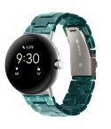 For Google Pixel Watch Three-beads Resin Watch Band(Dumb Green)
