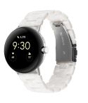For Google Pixel Watch Three-beads Resin Watch Band(Pearl White)