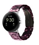 For Google Pixel Watch Three-beads Resin Watch Band(Purple Light)