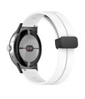 For Google Pixel Watch Solid-color Folding Buckle Silicone Watch Band(Black White)