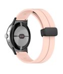 For Google Pixel Watch Solid-color Folding Buckle Silicone Watch Band(Black Pink)