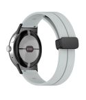 For Google Pixel Watch Solid-color Folding Buckle Silicone Watch Band(Black Light Grey)