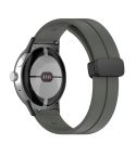 For Google Pixel Watch Solid-color Folding Buckle Silicone Watch Band(Black Dark Grey)