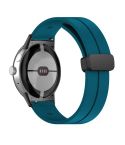 For Google Pixel Watch Solid-color Folding Buckle Silicone Watch Band(Black Rock Blue)