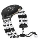 For Google Pixel Watch Pearl Half Bracelet Watch Band(Black)