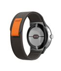 For Google Pixel Watch Loop Black Connector Nylon Watch Band(Black Grey)