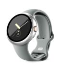 For Google Pixel Watch Frosted PC Frame Tempered Film Integrated Watch Protective Case(Silver)