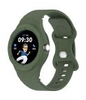 For Google Pixel Watch Leather Texture Silicone Integrated Watch Band(Dark Green)