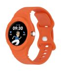 For Google Pixel Watch Leather Texture Silicone Integrated Watch Band(Orange)