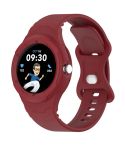 For Google Pixel Watch Leather Texture Silicone Integrated Watch Band(Wine Red)