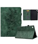 Peony Butterfly Embossed Leather Tablet Case For Huawei MatePad T 10 / T 10s / Honor Tablet Enjoy 2 / Pad X6 / Pad 6(Green)
