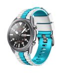 22mm Universal Ocean Style Silicone Two Color Watch Band(White Sky Blue)