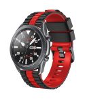 22mm Universal Ocean Style Silicone Two Color Watch Band(Black Red)