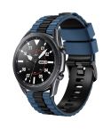 22mm Universal Ocean Style Silicone Two Color Watch Band(Midnight Blue Black)