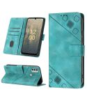 For Nokia C31 Skin-feel Embossed Leather Phone Case(Green)