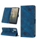 For Nokia C31 Skin-feel Embossed Leather Phone Case(Blue)