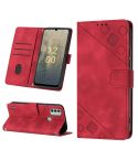 For Nokia C31 Skin-feel Embossed Leather Phone Case(Red)