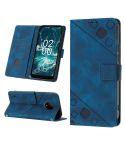 For Nokia C200 Skin-feel Embossed Leather Phone Case(Blue)