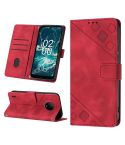For Nokia C200 Skin-feel Embossed Leather Phone Case(Red)