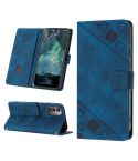 For Nokia G21 / G11 Skin-feel Embossed Leather Phone Case(Blue)