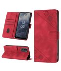 For Nokia G60 Skin-feel Embossed Leather Phone Case(Red)