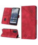 For Nokia G100 Skin-feel Embossed Leather Phone Case(Red)