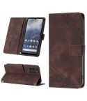 For Nokia G100 Skin-feel Embossed Leather Phone Case(Brown)