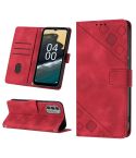For Nokia G400 Skin-feel Embossed Leather Phone Case(Red)