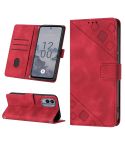 For Nokia X30 Skin-feel Embossed Leather Phone Case(Red)