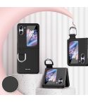 For OPPO Find N2 Flip Skin Feel Ultra-thin Ring Buckle Shockproof Phone Case(Black)