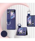 For OPPO Find N2 Flip Skin Feel Ultra-thin Ring Buckle Shockproof Phone Case(Blue)