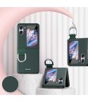 For OPPO Find N2 Flip Skin Feel Ultra-thin Ring Buckle Shockproof Phone Case(Green)