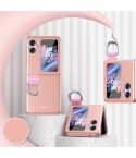 For OPPO Find N2 Flip Skin Feel Ultra-thin Ring Buckle Shockproof Phone Case(Rose Gold)