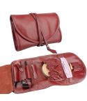 FIREDOG CL08 Leather Pipe Tobacco Storage Bag(Lychee Red Palm Rope)