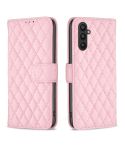 For Samsung Galaxy A24 4G Diamond Lattice Wallet Leather Flip Phone Case(Pink)