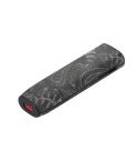 For IQOS ILUMA ONE TPU+PU Skinned Electronic Cigarette Protective Case with Lanyard(Cashew Flower Black)