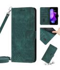 For Tecno Camon 19/19 Pro/19 Pro 5G Skin Feel Stripe Pattern Leather Phone Case with Lanyard(Green)