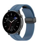 For Amazfit GTR Mini Magnetic Fold Clasp Black Buckle Silicone Watch Band(Blue)