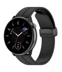 For Amazfit GTR Mini Magnetic Fold Clasp Black Buckle Silicone Watch Band(Black)