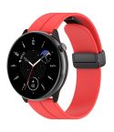 For Amazfit GTR Mini Magnetic Fold Clasp Black Buckle Silicone Watch Band(Red)