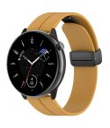 For Amazfit GTR Mini Magnetic Fold Clasp Black Buckle Silicone Watch Band(Yellow)