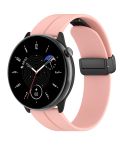 For Amazfit GTR Mini Magnetic Fold Clasp Black Buckle Silicone Watch Band(Light Pink)