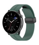 For Amazfit GTR Mini Magnetic Fold Clasp Black Buckle Silicone Watch Band(Dark Green)