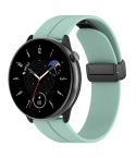 For Amazfit GTR Mini Magnetic Fold Clasp Black Buckle Silicone Watch Band(Teal)