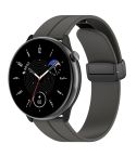 For Amazfit GTR Mini Magnetic Fold Clasp Black Buckle Silicone Watch Band(Space Grey)