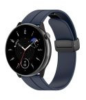For Amazfit GTR Mini Magnetic Fold Clasp Black Buckle Silicone Watch Band(Midnight Blue)