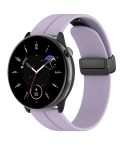 For Amazfit GTR Mini Magnetic Fold Clasp Black Buckle Silicone Watch Band(Light Purple)